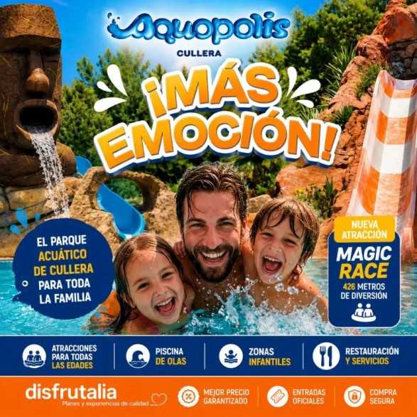 Entradas Aquopolis Parque Acuático Cullera 19,95 €| 40% Dto.