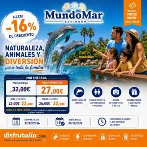 Entradas Mundomar Benidorm desde 22€ 16% Descuento