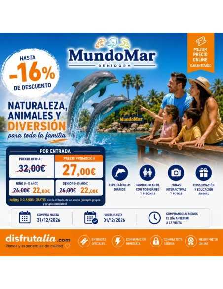 Entradas Mundomar Benidorm desde 22€ 16% Descuento