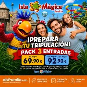 Pack 3 entradas Isla Mágica 69,90 € Descuento 42% | 2x1