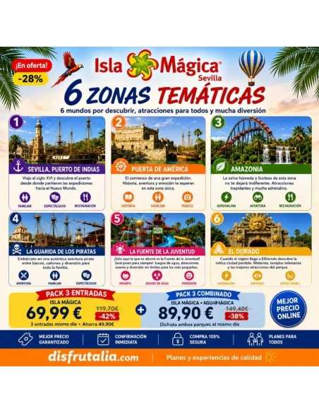 Pack 3 entradas Isla Mágica 69,90 € Descuento 42% | 2x1