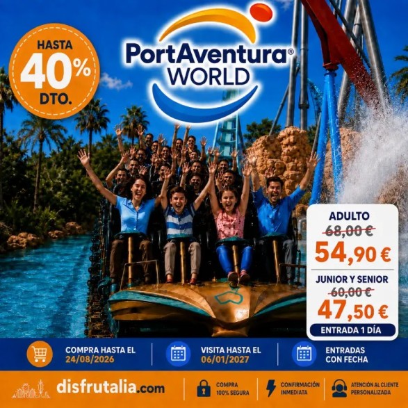 Entradas PortAventura desde 47,50€ | Hasta un 40% Descuento