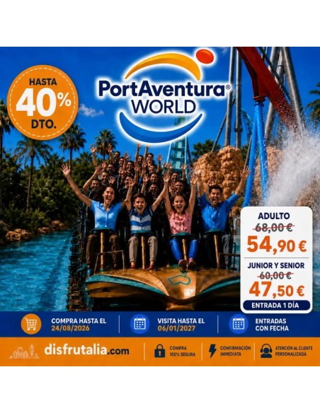 Entradas PortAventura desde 47,50€ | Hasta un 40% Descuento