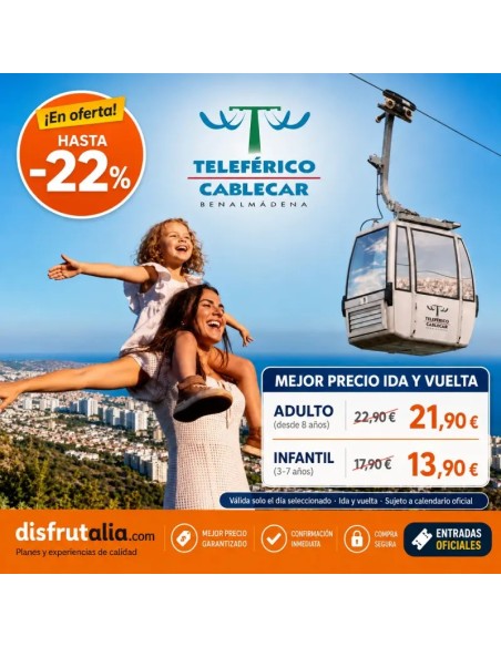 Tickets Teleférico Benalmádena desde 15,90€ Descuento 22%