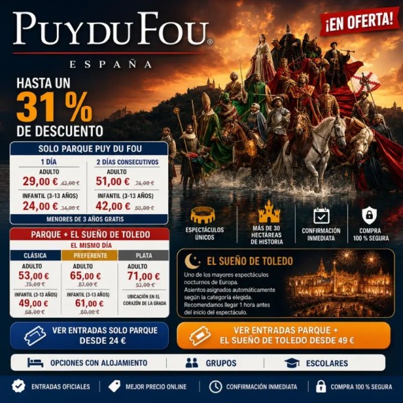 PUY DU FOU entradas desde 24€ | 2x1 y Descuentos