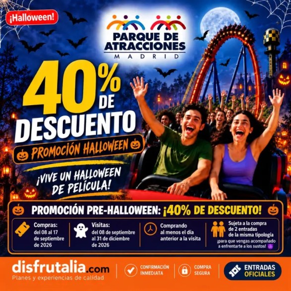 Entradas Parque de Atracciones Madrid 26,94€ Descuento 40%