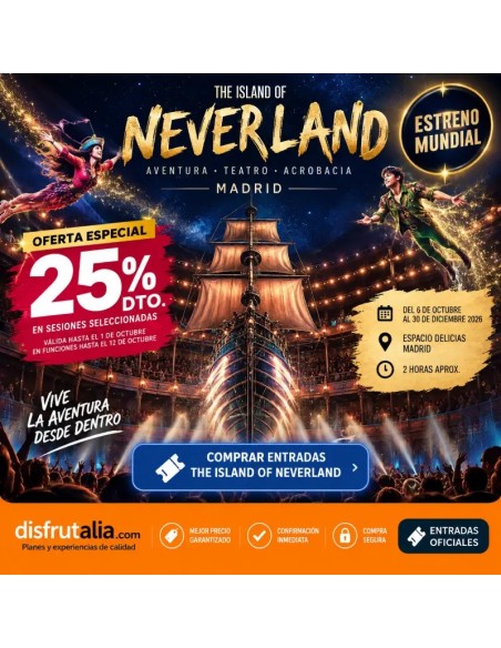 Entradas THE ISLAND OF NEVERLAND desde 35€ Descuento 25%