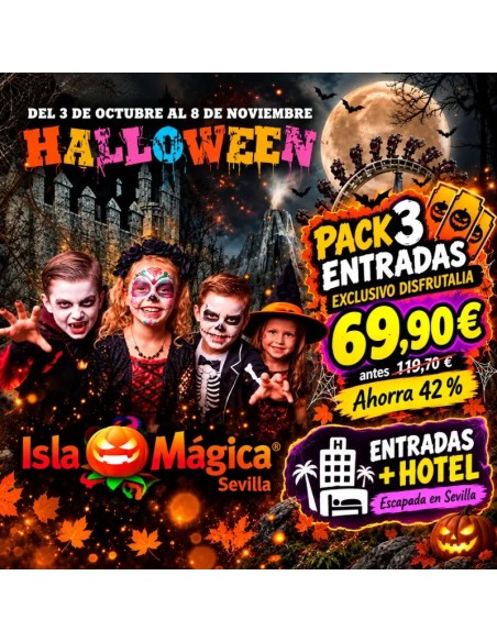 Pack 3 entradas Isla Mágica 69,90 € Descuento 42% | 2x1